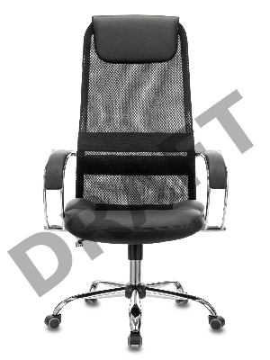 Кресло руководителя Бюрократ CH-608SL/BLACK спинка сетка черный TW-01 TW-11 искусст.кожа/ткань крестовина хром