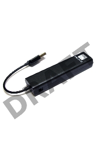 Кабель-адаптер 5bites UA2-45-06BK  USB2.0 / 3*USB2.0 / RJ45 100MB / BLACK