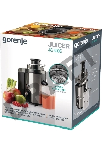 Соковыжималка шнековая Gorenje JC400E 400Вт, 1600мл, серебристый/черный