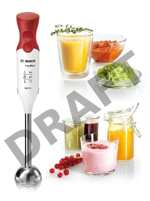 Блендер погружной Bosch MSM64120 450Вт белый/красный