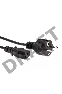 Кабель компьютер - розетка 220V (EURO) 3м, 3G 0,75mm медь , Telecom