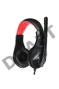 Наушники с микрофоном Oklick HS-L100 черный/красный 2м мониторы оголовье (NO-530)