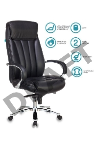 Кресло руководителя Бюрократ T-9922SL/BLACK черный кожа крестовина хром
