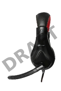 Наушники с микрофоном Oklick HS-L100 черный/красный 2м мониторы оголовье (NO-530)