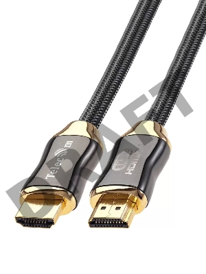 Кабель HDMI 19M/M,ver. 2.1, 8K@60 Hz 2m метал разъемы, нейлоновая оплетка Telecom <TCG300-2M>