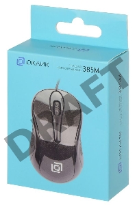Мышь Oklick 385M черный оптическая (1000dpi) USB для ноутбука (2but)