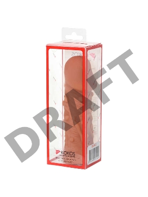 Насадка KOKOS  с дополнительной стимуляцией, реалистичная, TPE, бежевый, 12.7 см