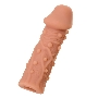 Насадка KOKOS  с дополнительной стимуляцией, реалистичная, TPE, бежевый, 12.7 см