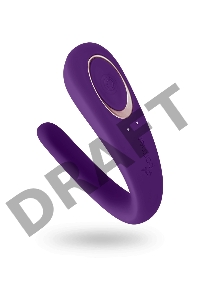 Многофункциональный стимулятор для пар Satisfyer Double Classic (Partner Toy), силикон, фиолетовый, 18,5 см.