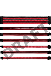 Cooler Master UNIVERSAL PSU EXTENSION CABLE KIT WITH PVC SLEEVING - Red & Black