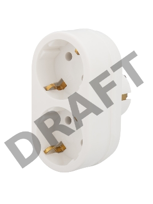 Двойник электрический 16 А с заземлением белый REXANT