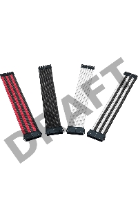 Cooler Master UNIVERSAL PSU EXTENSION CABLE KIT WITH PVC SLEEVING - Red & Black