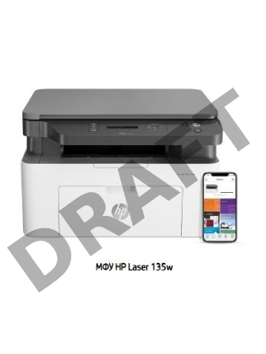 МФУ лазерное, HP Laser 135w (4ZB83A),  принтер/сканер/копир, A4