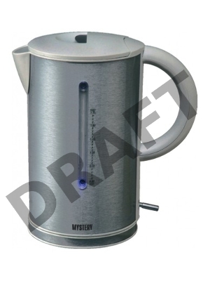 Чайник электрический Mystery MEK-1614 1.7л. 2200Вт серый (корпус: пластик)