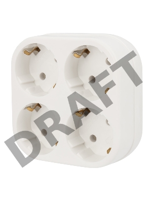 Четверник электрический 16 А с заземлением белый REXANT