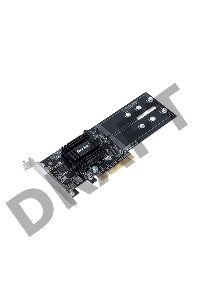 Адаптер Synology M.2 SSD-Sata, LP PCIe 2.0x8 (for DS1517+, DS1817+, DS3018xs, FS1018, RS1219+, for all xs/xs+ models) up to 2xSSD M.2 SATA
