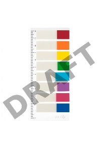 Закладки самокл. индексы пластиковые Hopax 21467 12x45мм 8цв.в упак. 15лист на линейке с цветным краем европодвес