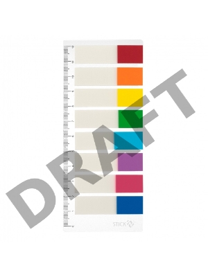 Закладки самокл. индексы пластиковые Hopax 21467 12x45мм 8цв.в упак. 15лист на линейке с цветным краем европодвес