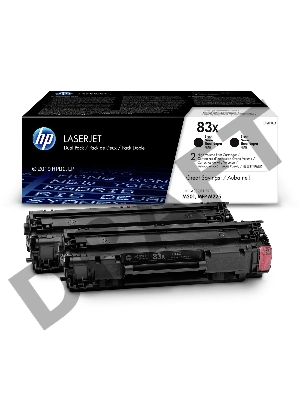 Тонер-картридж HP 83X черный двойная упаковка (CF283XD) увеличенной емкости для HP LJ Pro M201/M225, 4400стр