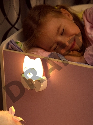 Ночник Lucia Мяу пластик белый