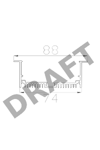 Профиль врезной алюминиевый 8832-2, 2 м REXANT
