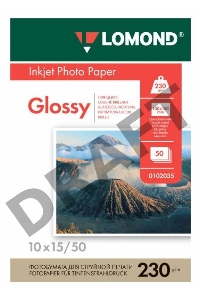 Фотобумага Lomond 0102035 10x15/230г/м2/50л./белый глянцевое для струйной печати