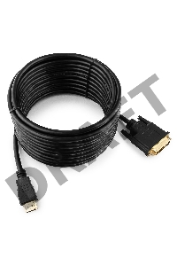 Кабель HDMI-DVI Gembird, 7.5м, 19M/19M, single link, черный, позол.разъемы,экран CC-HDMI-DVI-7.5MC