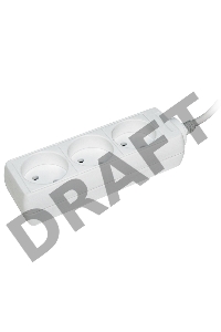 Удлинитель 3х5м без заземл. 10А IP20 У3 2P ИЭК WYP10-06-03-05-N