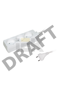 Удлинитель 3х5м без заземл. 10А IP20 У3 2P ИЭК WYP10-06-03-05-N