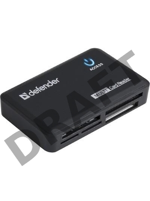 Кардридер Defender  OPTIMUS, до 4 типов карт одновременно + кабель USB 2.0 A(M) - MiniB (M) длина 1 м.