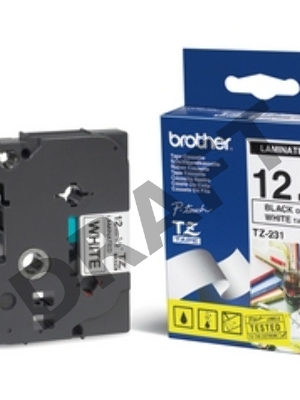 Картридж ленточный Brother TZE231 (12 мм черн/бел, аналог TZ-231)