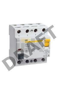 Выключатель дифференциального тока (УЗО) 4п 63А 100мА тип AC ВД1-63 ИЭК MDV10-4-063-100