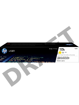 Тонер-картридж HP W2072A (HP 117A) жёлтый для HP Color Laser 150/170 700 страниц.