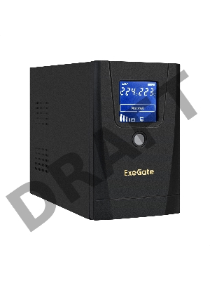 ИБП ExeGate Power Smart ULB-650.LCD.AVR.1SH.2C13 <650VA/360W, LCD, AVR,1*Schuko+2*C13, металлический корпус, Black>
