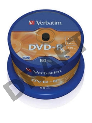 Диск DVD-R Verbatim 4.7Gb 16x Cake Box (50шт) (43548)