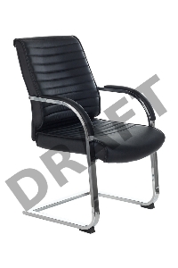 Кресло Бюрократ T-8010N-LOW-V/BLACK на полозьях черный Leather Black искусственная кожа