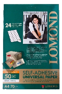 Самоклеящаяся бумага LOMOND универсальная  для этикеток, A4, 24 делен. (70 x 37 мм), 70 г/м2, 50 листов