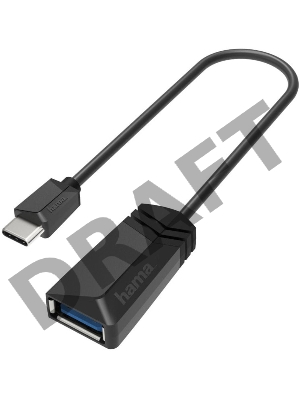 Адаптер Hama H-200312 00200312 USB Type-C (m) USB A(f) черный