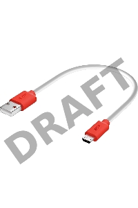 Кабель GCR 0.5m MicroUSB, белый, красные коннекторы, быстрая зарядка, 28/24 AWG, GCR-53214