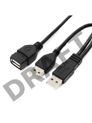 Кабель удлинитель USB 2.0 2xAM/AF 1.8м Gembird PRO, позол.конт., черный, пакет  CCP-USB22-AMAF-6