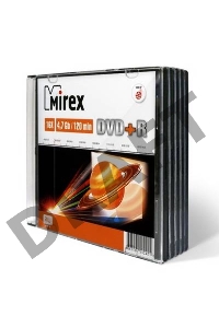 Диск DVD+R Mirex 4.7 Gb, 16x, Slim Case (5), (5/200)