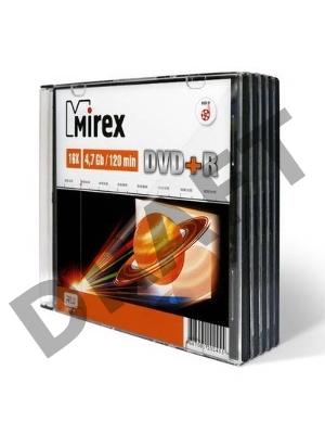 Диск DVD+R Mirex 4.7 Gb, 16x, Slim Case (5), (5/200)