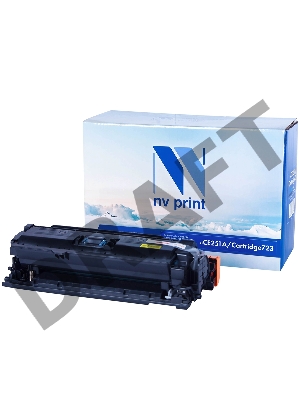 Картридж NVPrint совместимый HP CE251A/Canon 723 Cyan для LaserJet Color CP3525/CP3525dn/CP3525n/CP3525x/CM3530/CM3530fs/Canon i-SENSYS LBP7750Cdn (7000k)