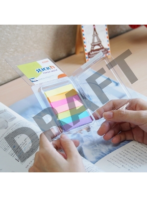 Закладки самокл. индексы бумажные Hopax 21618 10x50мм 7цв.в упак. 40лист блистер