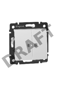 Электроустановочные изделия Legrand Legrand 774428 Выключатель  Valena 10А двухклавишный с подсветкой (белый)