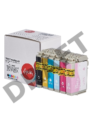 Набор струйных картриджей Sakura C13T11174A10 (T0817- T0811/ T0812/ T0813/ T0814/ T0815/ T0816) для Epson, мультипак, 13,8 мл., 400 к.