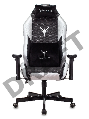 Кресло игровое Knight Neon черный/серебряный соты эко.кожа с подголов. крестовина металл