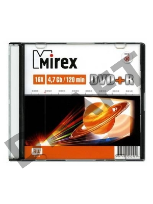 Диск DVD+R Mirex 4.7 Gb, 16x, Slim Case (1), (1/200)