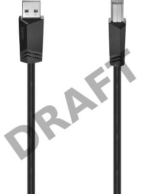 Кабель Hama H-200602 00200602 ver2.0 USB A (m) USB B(m) 1.5м черный