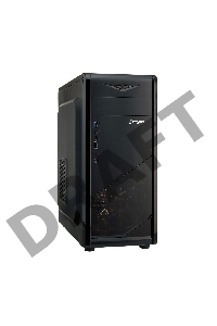 Корпус Exegate EX281257RUS Miditower ExeGate EVO-8207 Black-Red light, ATX, <700NPX>,  1*USB+1*USB3.0, HD Audio
